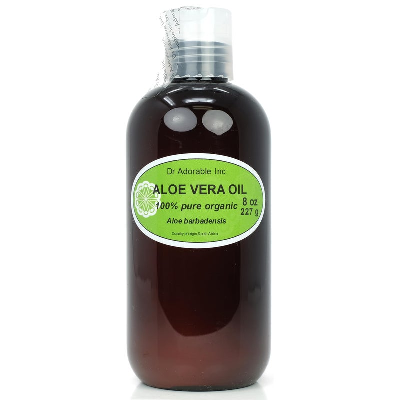 Dr Adorable  8 oz  Aloe Vera Oil  100 Pure Natural Organic Amber Bottle